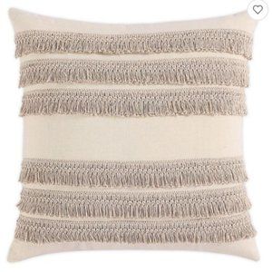 NWT Taupe Decorative Fringe Throw Pillow Cover
